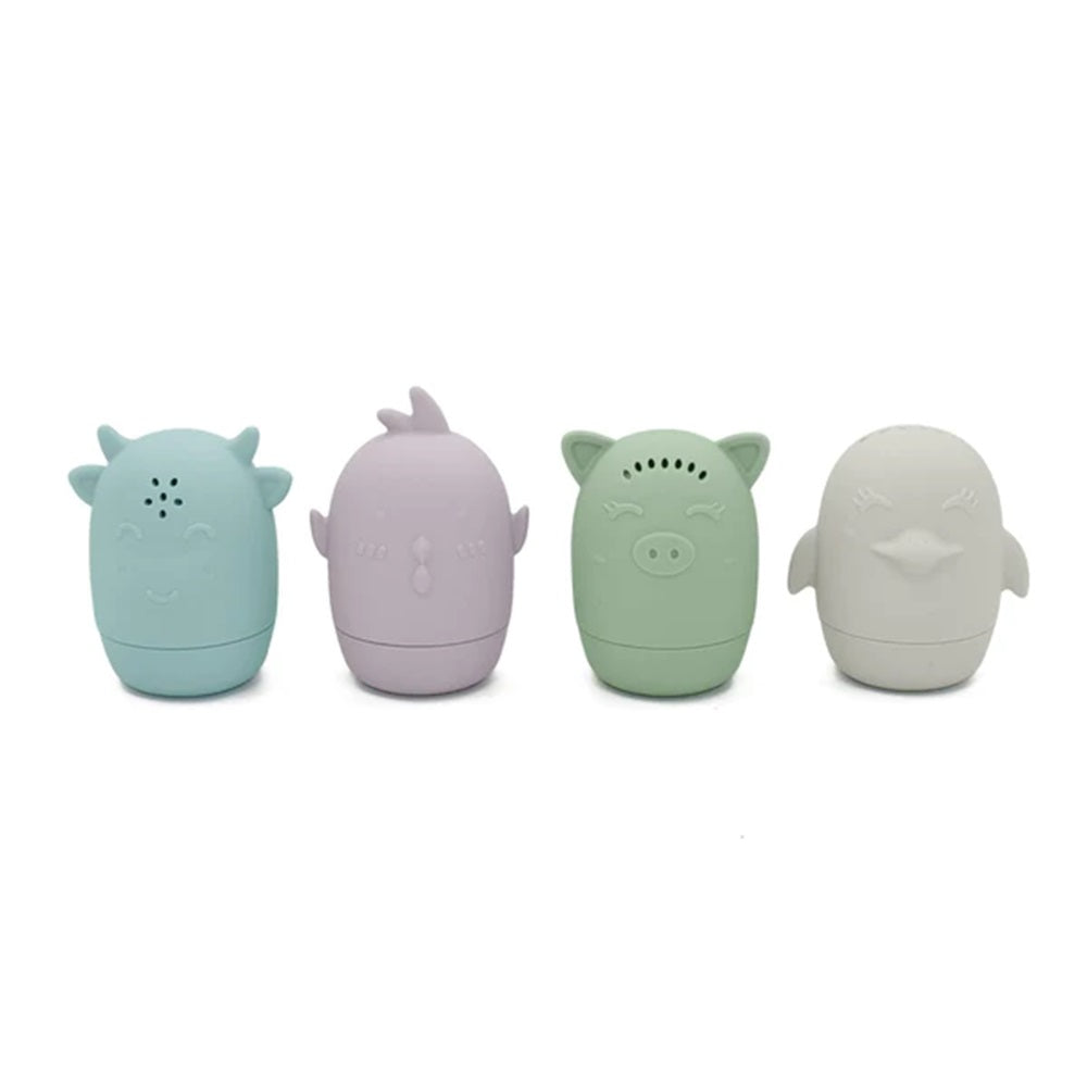 noüka Jouets pour le bain en silicone Animaux Pastel