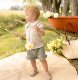 Ensemble Chemise en Poplin et Shorts Sauge - Petit Lem