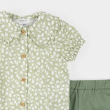 Ensemble Chemise en Poplin et Shorts Sauge - Petit Lem