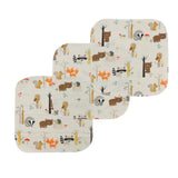 Débarbouillettes en Flanelle Pqt. de 3, Dans la forêt - Tirigolo