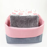 Débarbouillettes en Flanelle et Ratine de Coton, Charcoal - Tirigolo