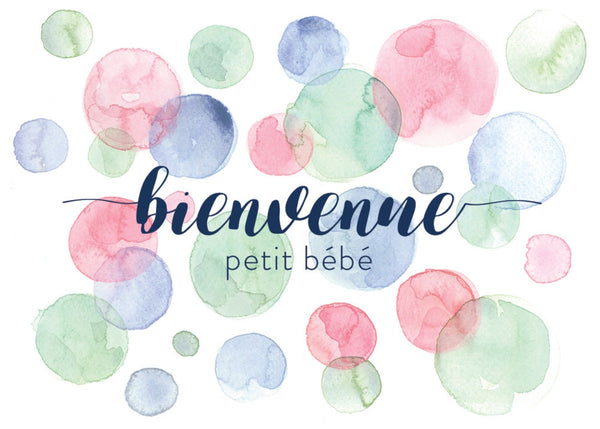 Mini carte de souhaits Polka - Bienvenue - Stéphanie Renière