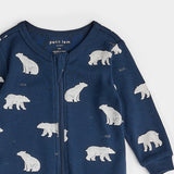 Pyjama bleu foncé à imprimés d'ours polaires - Petit Lem