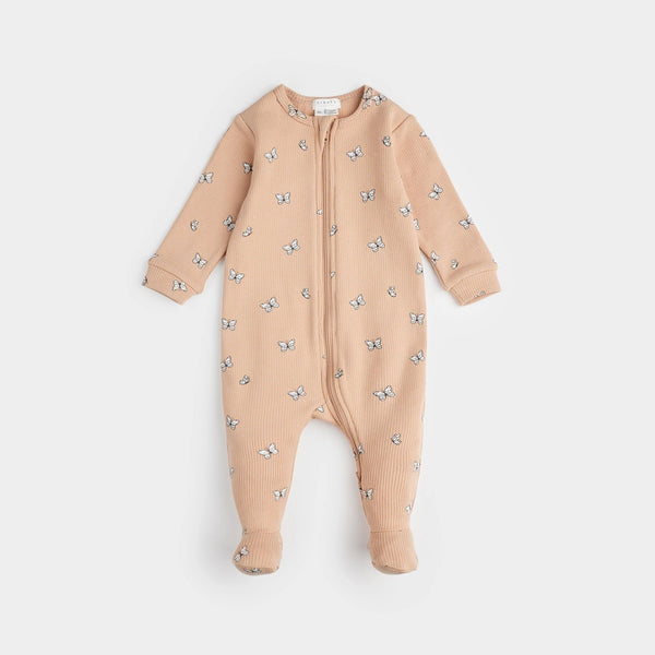 Pyjama côtelée sirocco à imprimé de papillons - Petit Lem