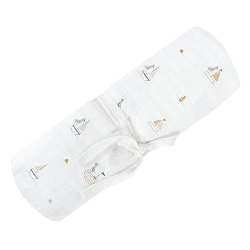 Couverture en mousseline de coton - Bateaux - Perlimpinpin