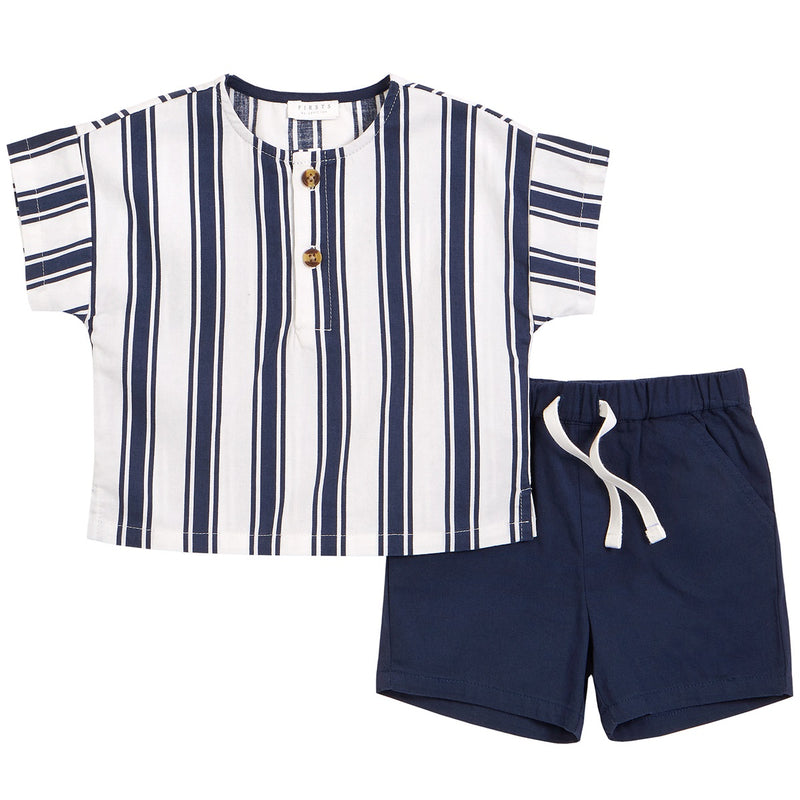 Ensemble 2 pièces T-shirt et Short Navy - Petit Lem