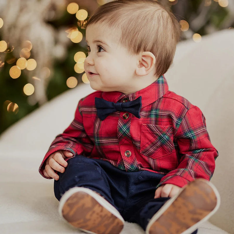 Ensemble en Flanelle Pièces à Carreaux Rouges Petit Lem