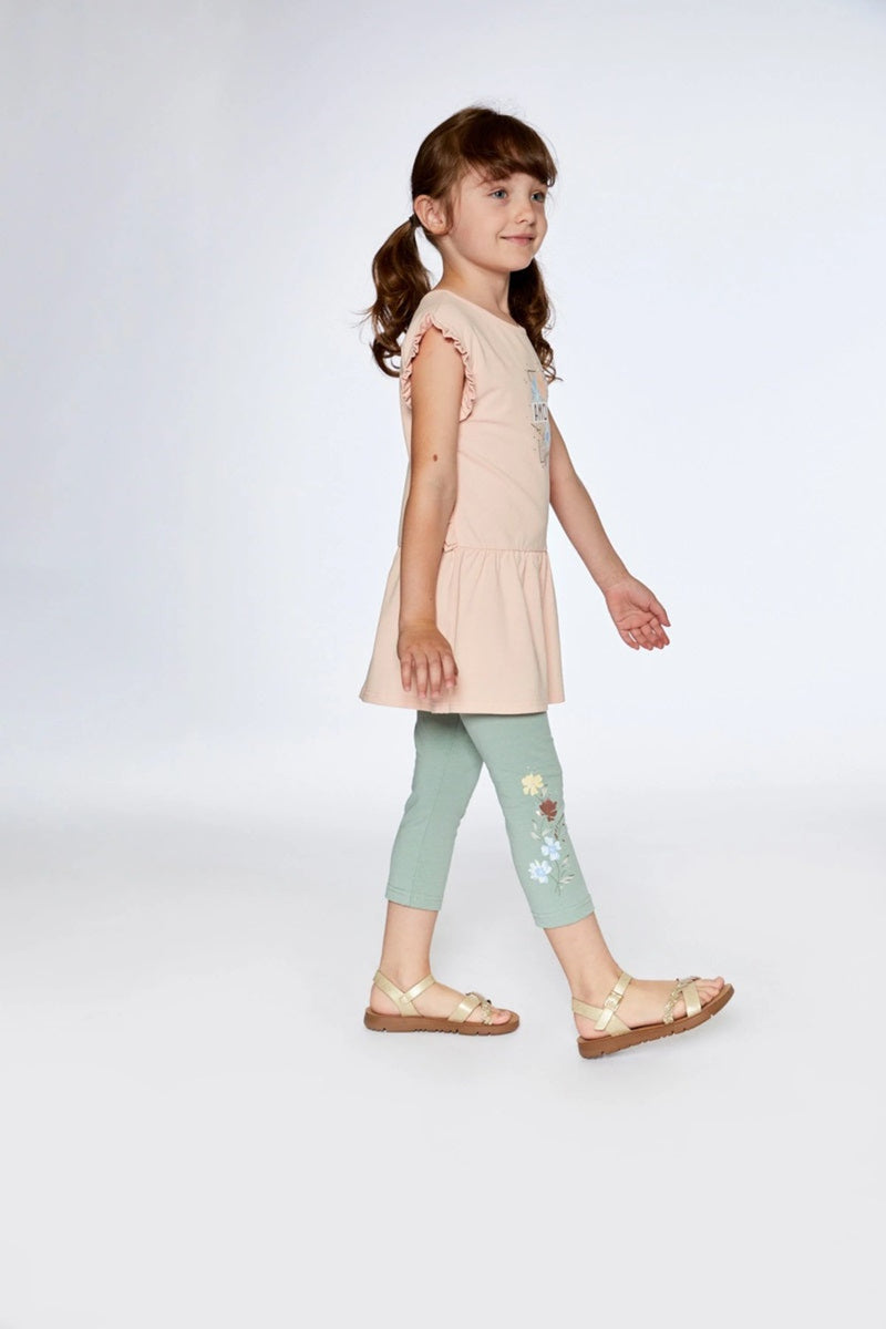 Legging capri vert olive en coton biologique - Deux par Deux