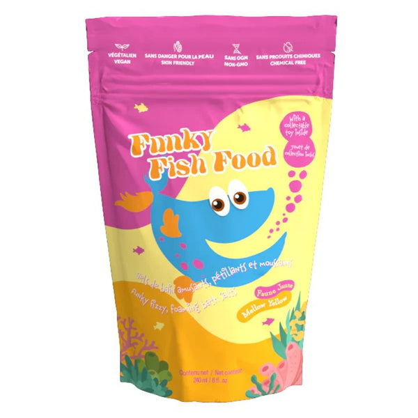 Sel de bain moussant coloré - Funky fish food - Faune jaune - Loot Toys