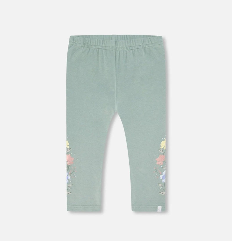 Legging capri vert olive en coton biologique - Deux par Deux