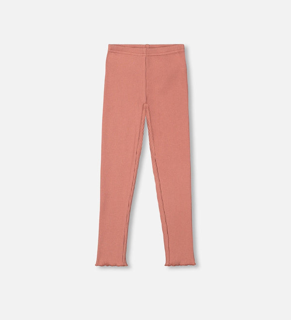 Leggings côtelés rose cannelle - Deux par Deux