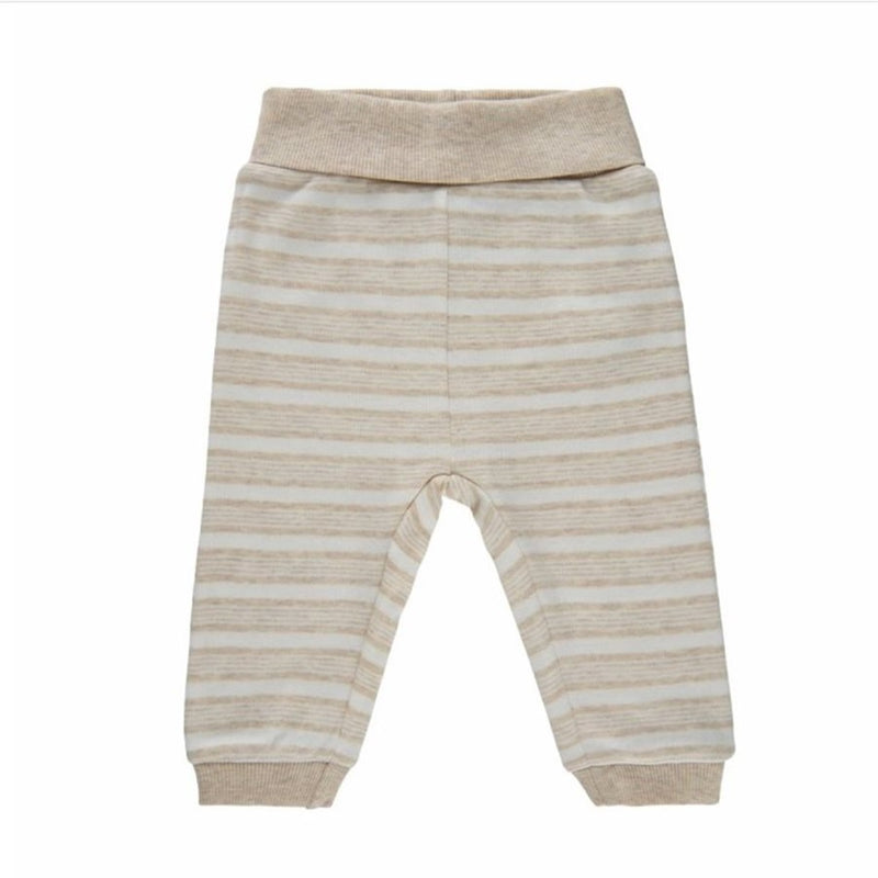 Pantalon rayé en coton organique Tan - Fixoni