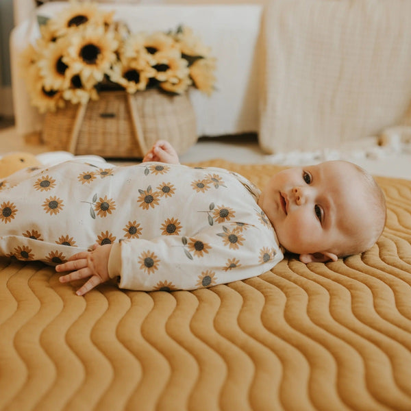 Pyjama beige à imprimé de tournesols - Petit Lem