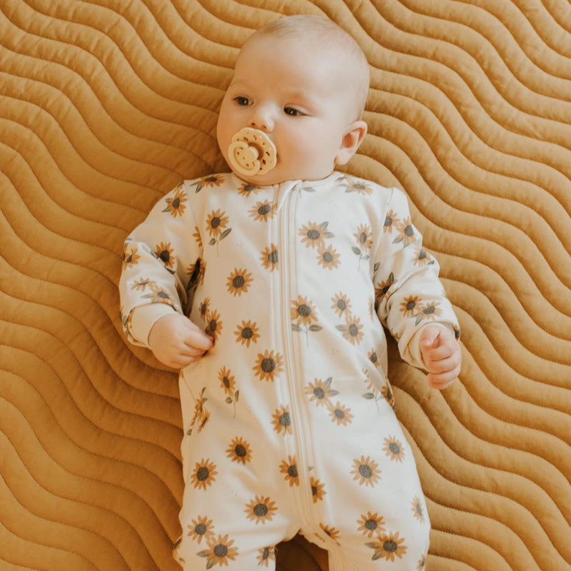 Pyjama beige à imprimé de tournesols - Petit Lem