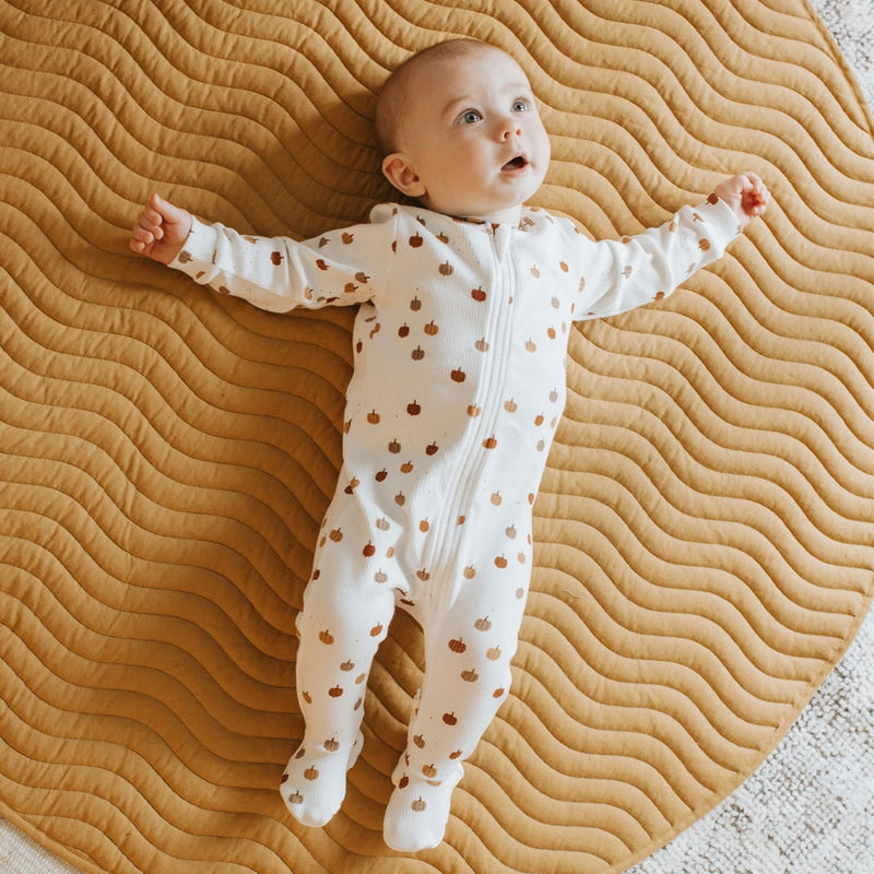 Pyjama off-white à imprimé de citrouilles  - Petit Lem