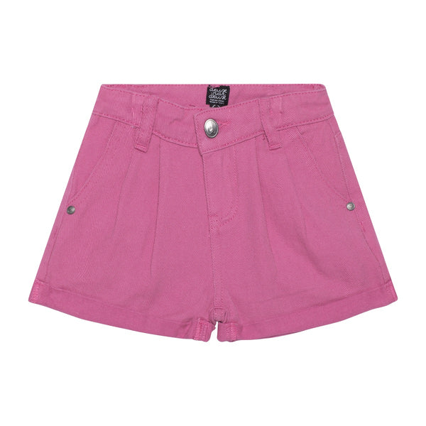 Short en denim avec plis rose mauve - Deux par Deux