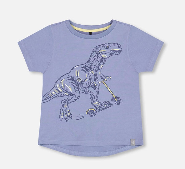 T-Shirt Avec Imprimé Dinosaure Bleu En Coton Biologique - Deux par Deux