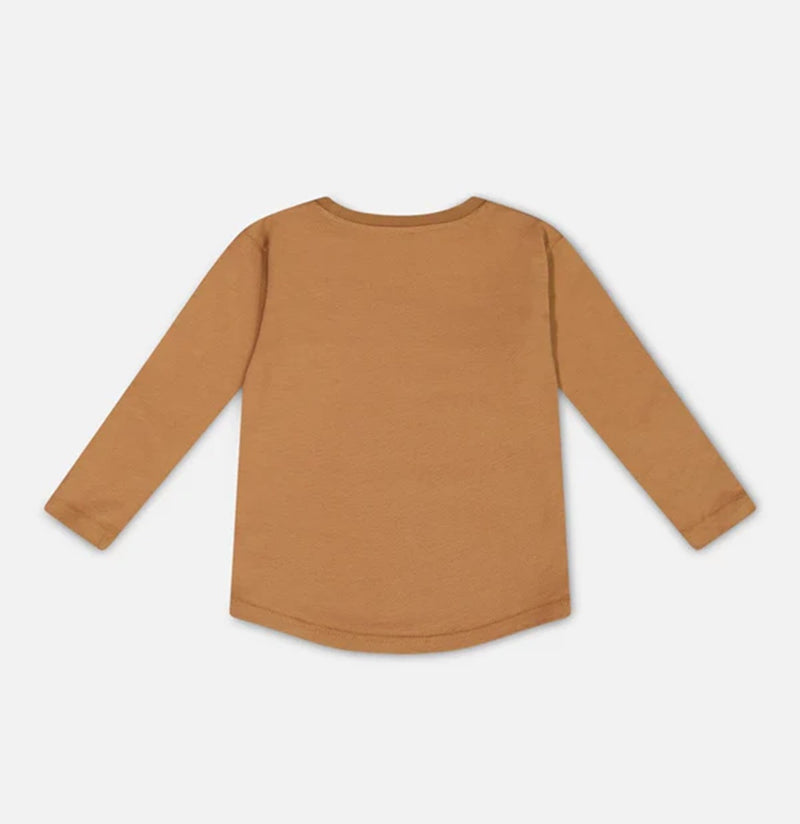 T-shirt à manches longues caramel avec imprimé - Deux par deux