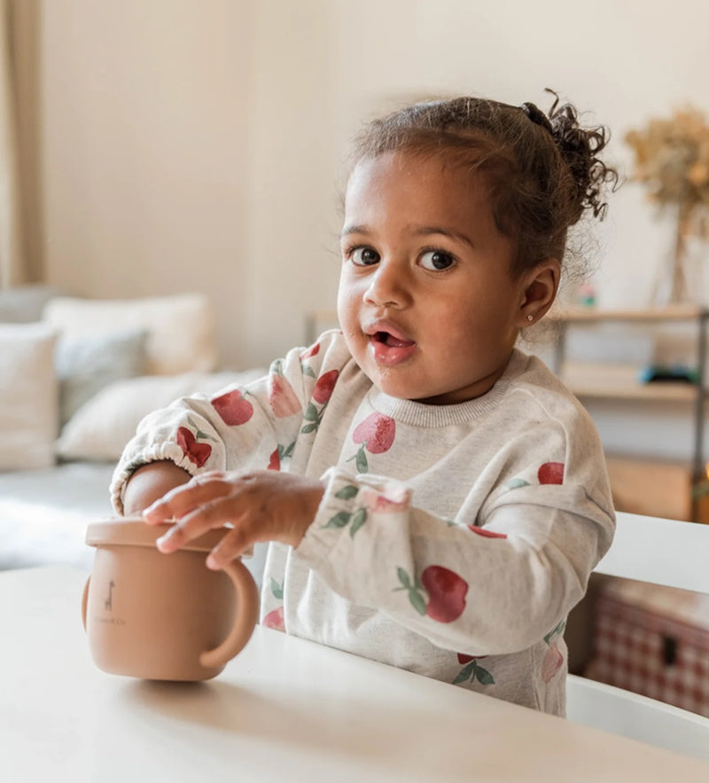 Tasse d'apprentissage 2 en 1 Pour Collation et Liquide - Vieux Rose - Micasso & Co