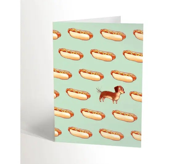 Carte de souhaits - Chien et Hot Dog  - Valérie Boivin