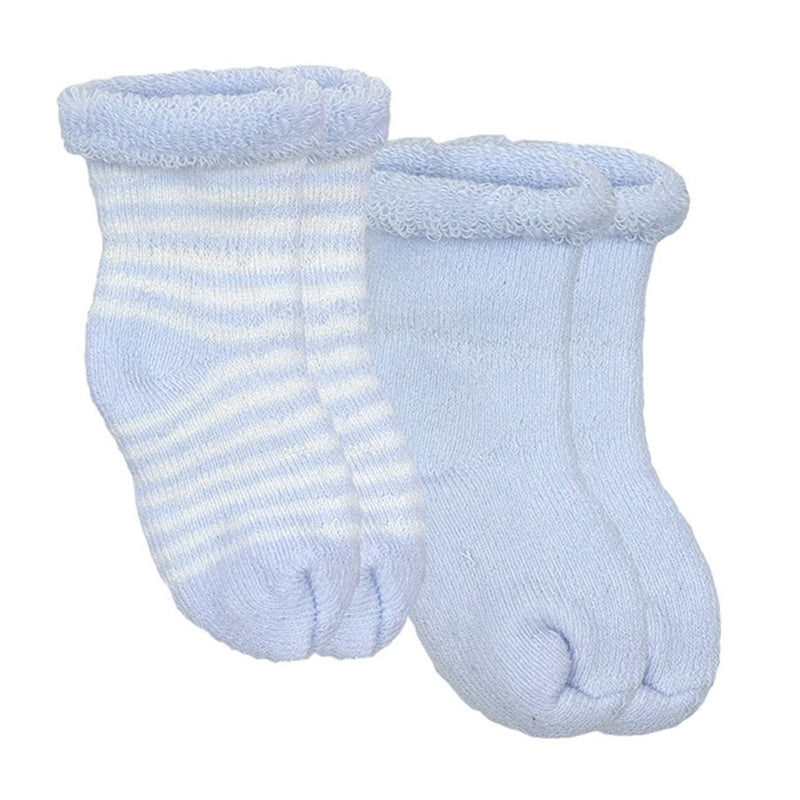 Chaussettes pour nouveau-né (paquet de 2) bleu pâle- Kushies