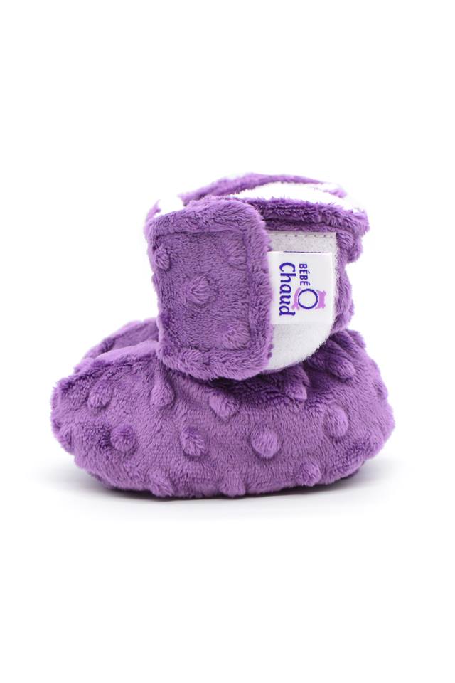 Pantoufles à velcro - Violet - Bébé Ô Chaud