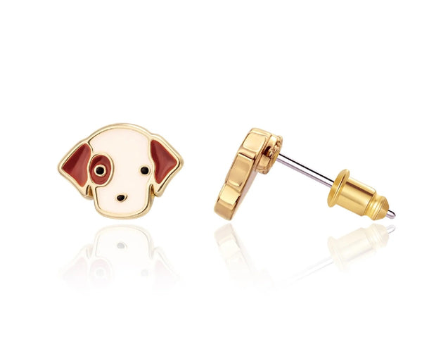 Boucles d'oreilles en émail - Chien - Girl Nation