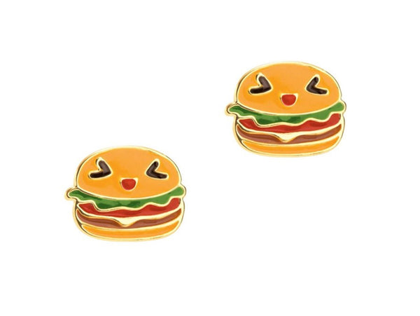 Boucles d'oreilles en émail - Hamburger - Girl Nation