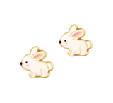 Boucles d'oreilles en émail - Lapin de Profil - Girl Nation