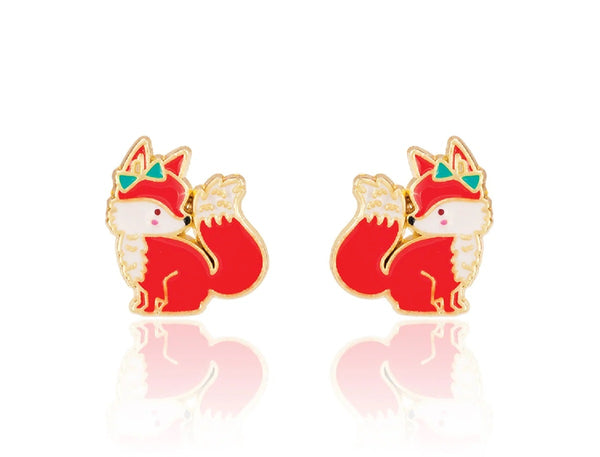 Boucles d'oreilles en émail - Renard Chic - Girl Nation