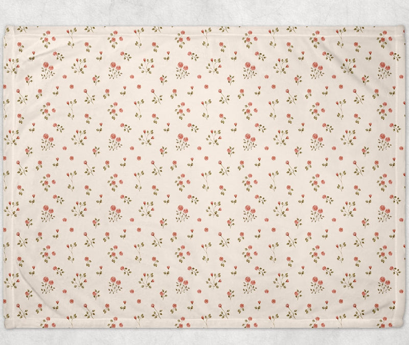 Couverture en Minky - Bouton de Rose - Bébé Ô Chaud