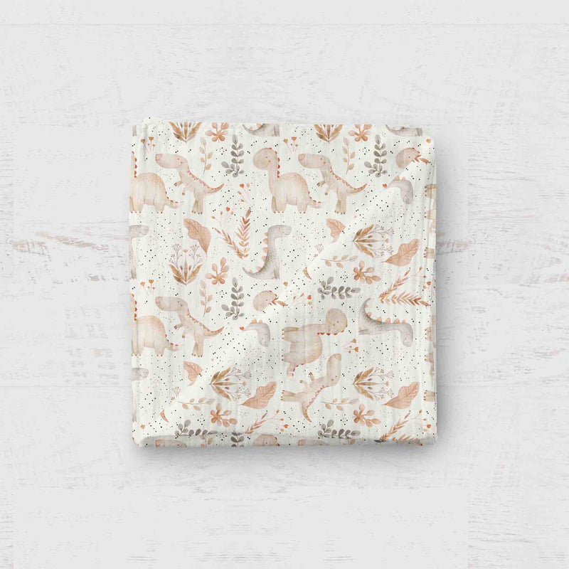 Couverture en Mousseline de Bambou - Dino Boho - Bébé Ô Chaud