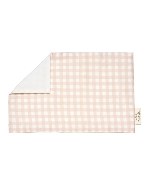 Housse d'oreiller pour enfant à carreaux rose pâle - Maovic