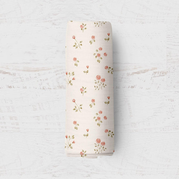 Couverture en Mousseline de Bambou - Bouton de Rose - Bébé Ô Chaud