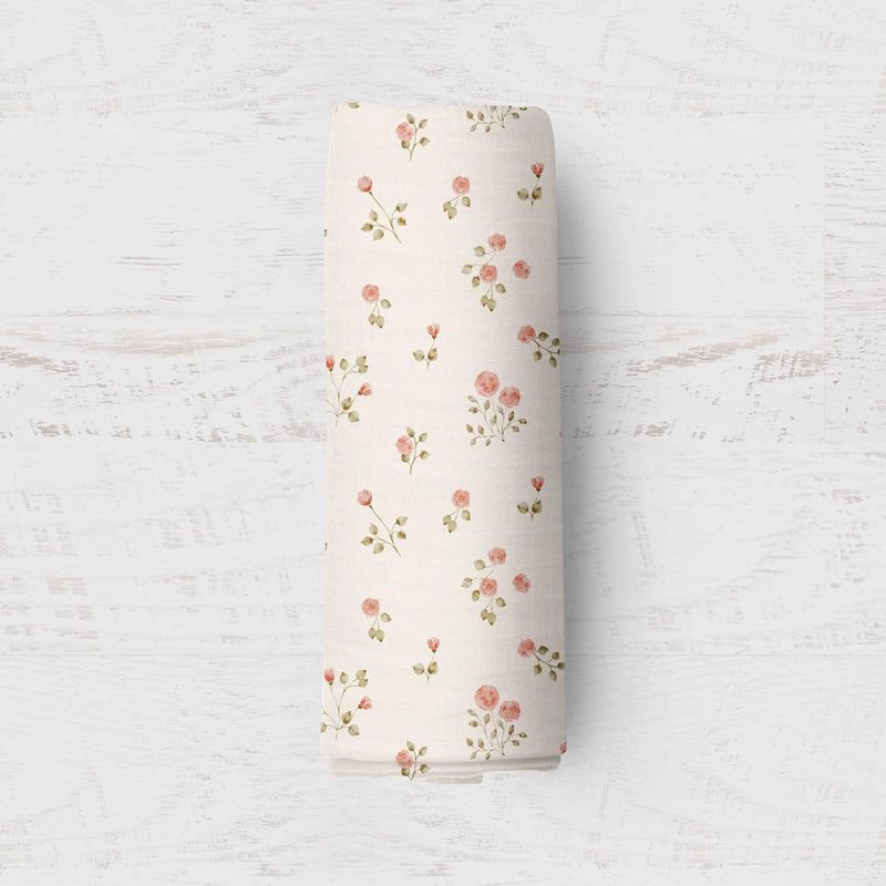 Couverture en Mousseline de Bambou - Bouton de Rose - Bébé Ô Chaud