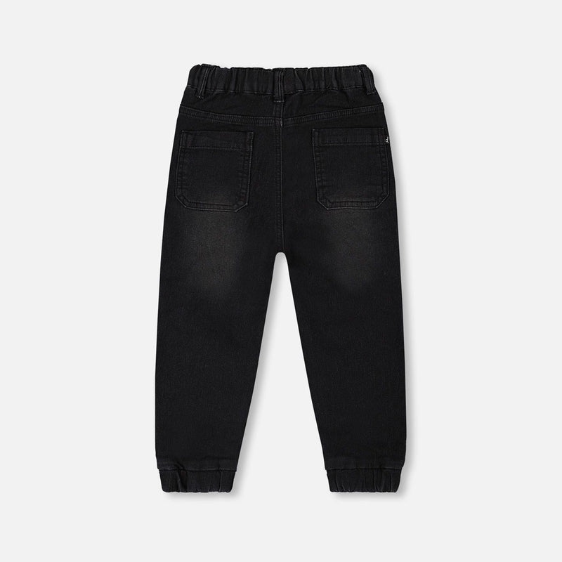 Pantalon de Jogging en Denim French Terry Noir - Deux par Deux