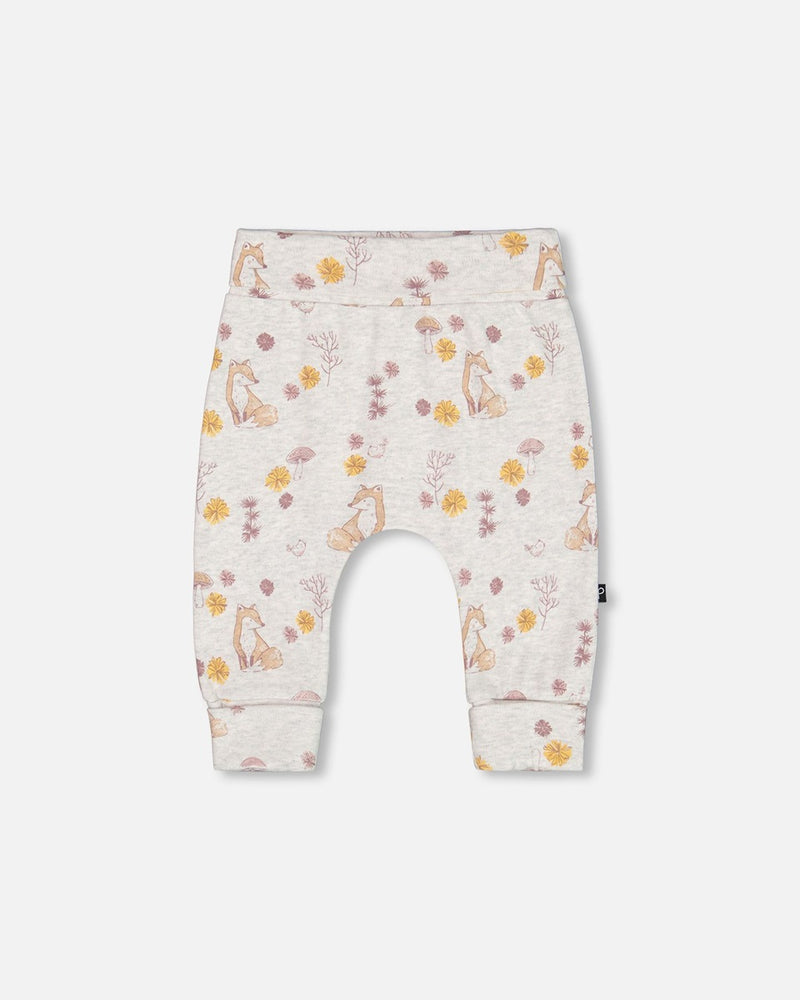 Pantalon évolutif en coton biologique avec imprimé renards  - Deux par Deux