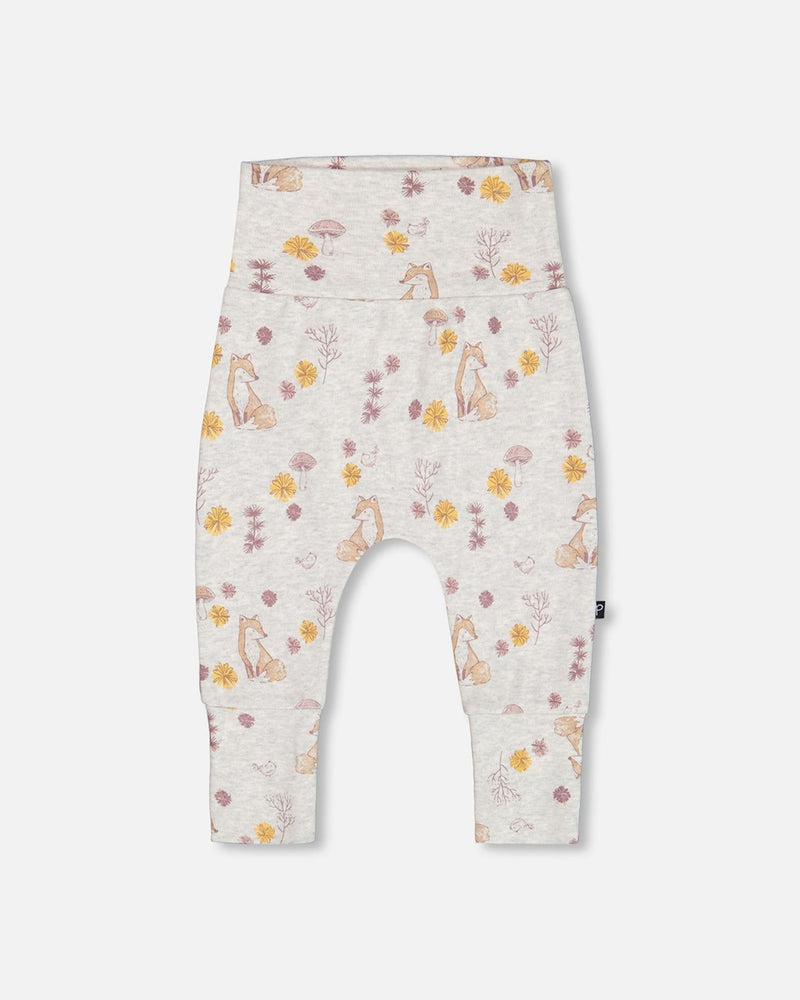 Pantalon évolutif en coton biologique avec imprimé renards  - Deux par Deux