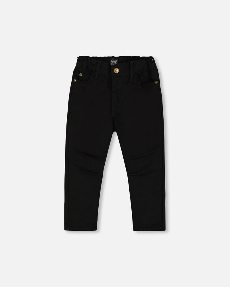 Pantalon en Sergé Extensible Noir - Deux par Deux