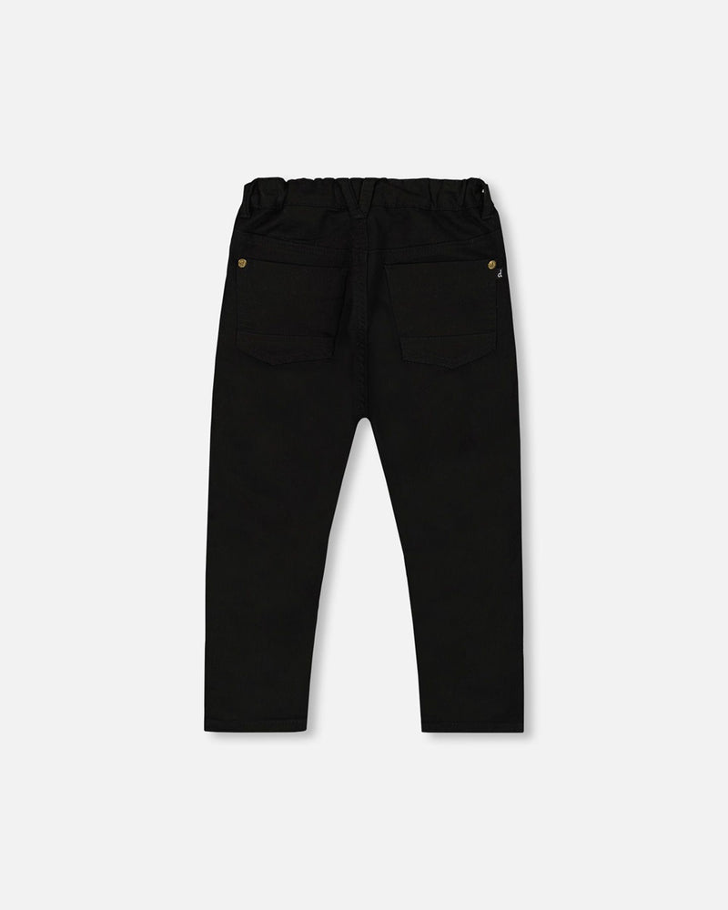 Pantalon en Sergé Extensible Noir - Deux par Deux