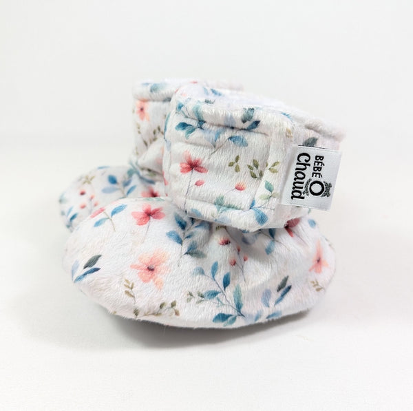 Pantoufles à velcro - Douceur Floral - Bébé Ô Chaud