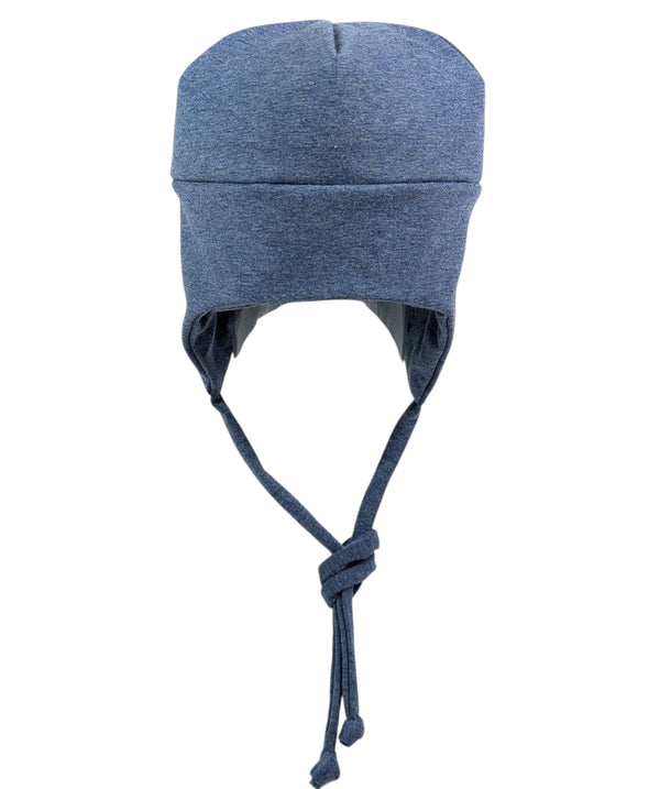 Tuque de coton Bleu Acier à oreilles - Tirigolo