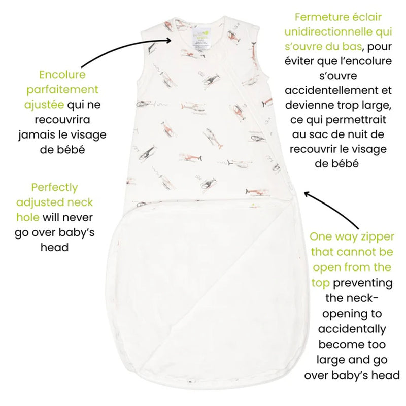 Sac de nuit matelassé en bambou - Hélicoptère - 1.0 tog - Perlimpinpin