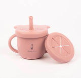 Tasse d'apprentissage 2 en 1 Pour Collation et Liquide - Vieux Rose - Micasso & Co