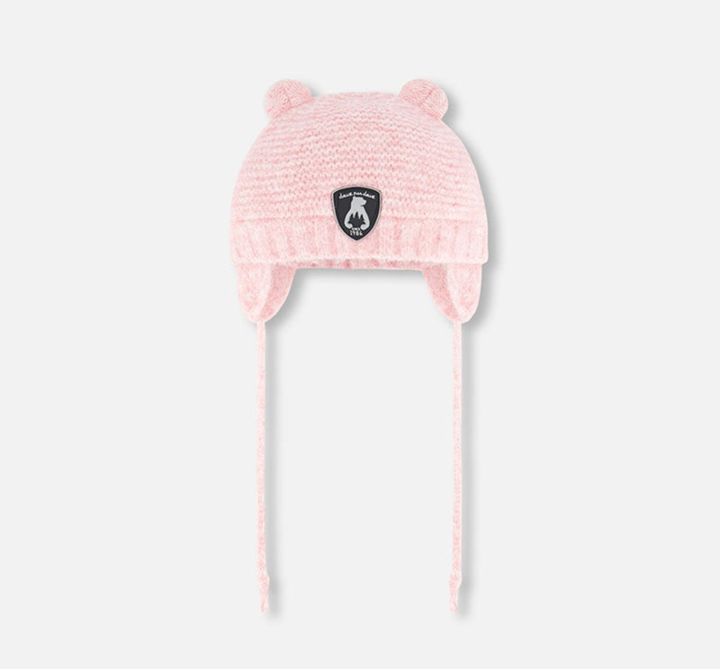 Bonnet en Tricot avec Oreilles Rose - Deux par Deux