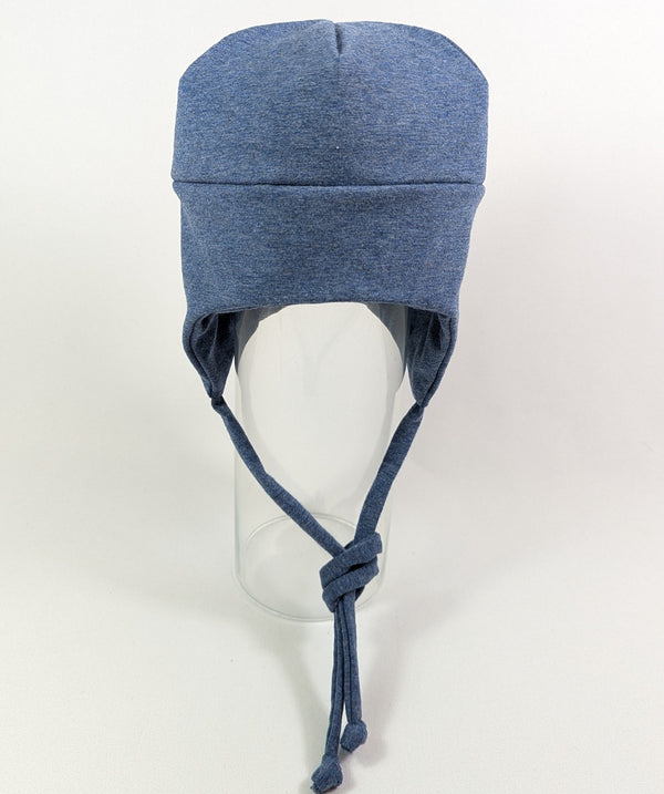 Tuque de coton Bleu Acier à oreilles - Tirigolo