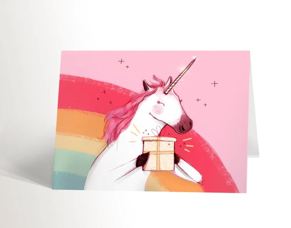 Carte de souhaits - Rose Licorne - Valérie Boivin