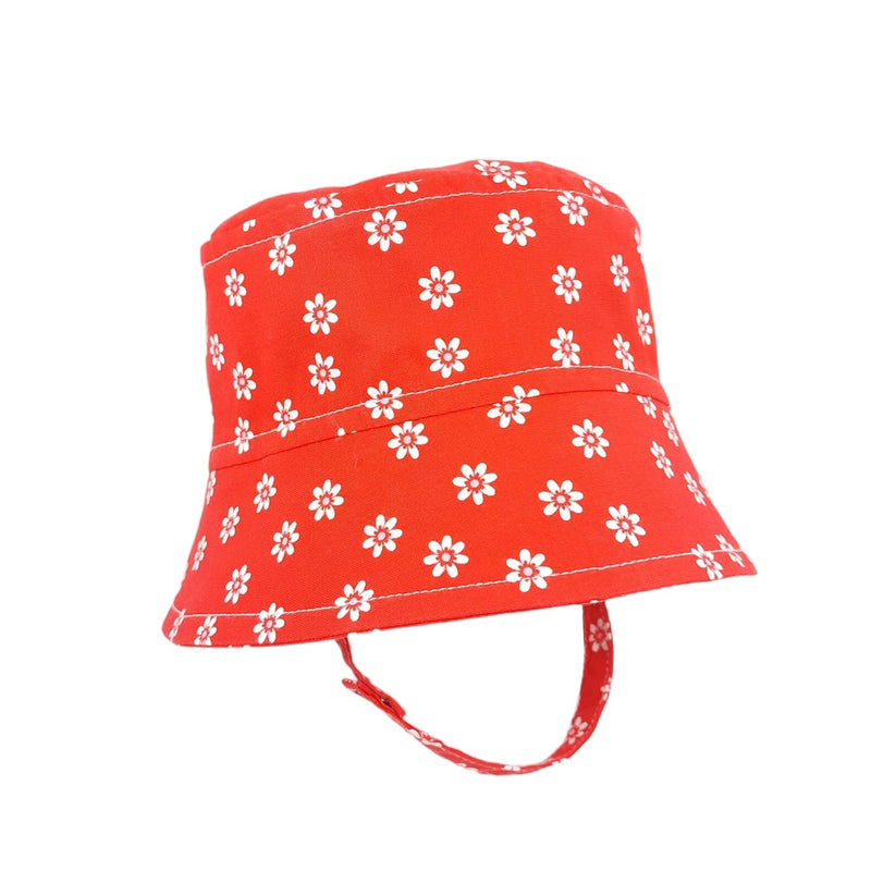 Chapeau d'été classique Daisie fond rouge-Tirigolo