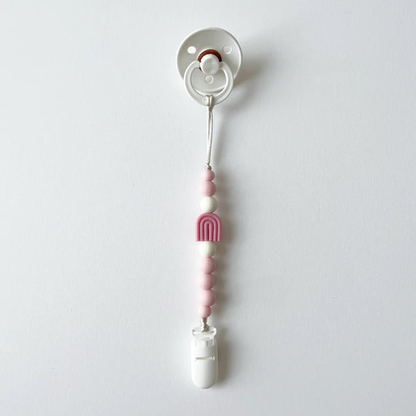 Bracelets maman / anneau dentition silicone mushie - blush, rose