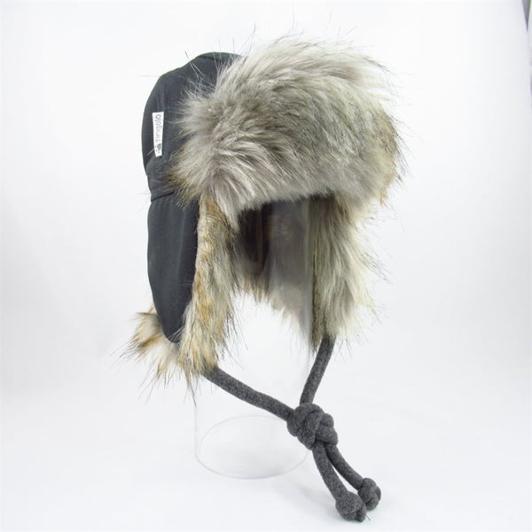 Chapeau Aviateur Charcoal/ Fourrure Loup - Tirigolo